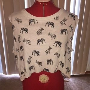 Cropped Muscle Elephant Tank